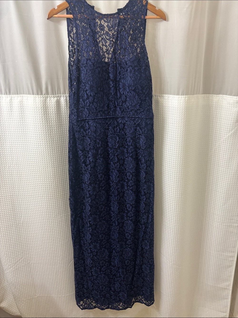Donn Morgan Sleeveless Navy Lace Maxi Dress- Bridesmaids Dress